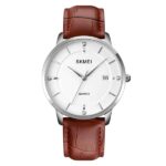 SKMEI 1801 Watch For Men - White Brown