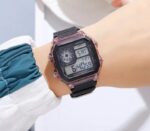 SKMEI 1998 Digital Watch For Men - Black Purple - Image 3