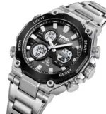 SKMEI 2210 Watch For Men- Silver Black - Image 2
