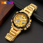 SKMEI 2210 Watch For Men- Full Golden - Image 2