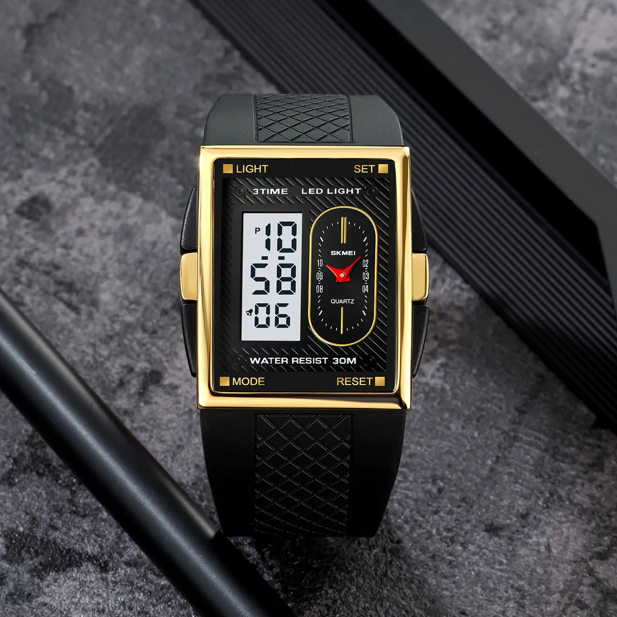 SKMEI-2213-Watch-For-Men-Black-Gold.webp SKMEI 2213 Watch For Men- Black Gold White - Image 1