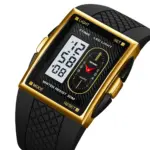 SKMEI 2213 Watch For Men- Black Gold White - Image 2