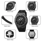 SKMEI 2243 Military  WAtch For Men- Full Black - Image 2