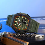 SKMEI 2438 Watch For Men - Black Red Olive - Image 2