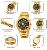 SKMEI 2452 Watch For Men- Golden Black - Image 2