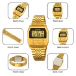SKMEI 2460 Digital Watch For Men - Full Golden - Image 5