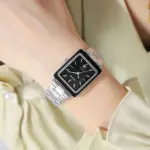 SKMEI 2566 Watch For Women - Silver Black - Image 3