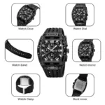SKMEI 2606 Watch For Men - Full Black - Image 3