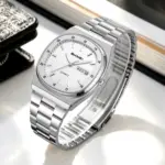 SKMEI 2630 Chain Watch For Men - Silver White - Image 4