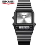 SKMEI 2632 Dual Time Watch For Men - Black Silver