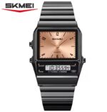 SKMEI 2632 Dual Time Watch For Men - Black Rose