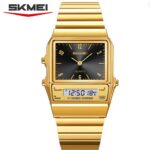 SKMEI 2632 Dual Time Watch For Men - Black Gold