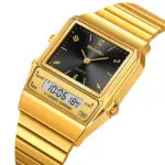 SKMEI 2632 Dual Time Watch For Men - Black Gold - Image 3