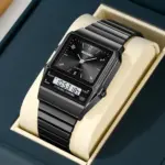SKMEI 2632 Dual Time Watch For Men - Full Black - Image 4