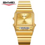 SKMEI 2632 Dual Time Watch For Men - Full Golden