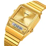 SKMEI 2632 Dual Time Watch For Men - Full Golden - Image 2