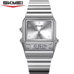 SKMEI 2632 Dual Time Watch For Men - Full Silver