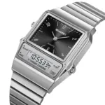 SKMEI 2632 Dual Time Watch For Men - Silver Black - Image 3