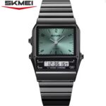 SKMEI 2632 Dual Time Watch For Men - Black Dark Blue