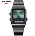 SKMEI 2632 Dual Time Watch For Men - Black Dark Blue