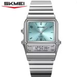 SKMEI 2632 Dual Time Watch For Men - Silver Sky