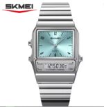 SKMEI 2632 Dual Time Watch For Men - Silver Sky