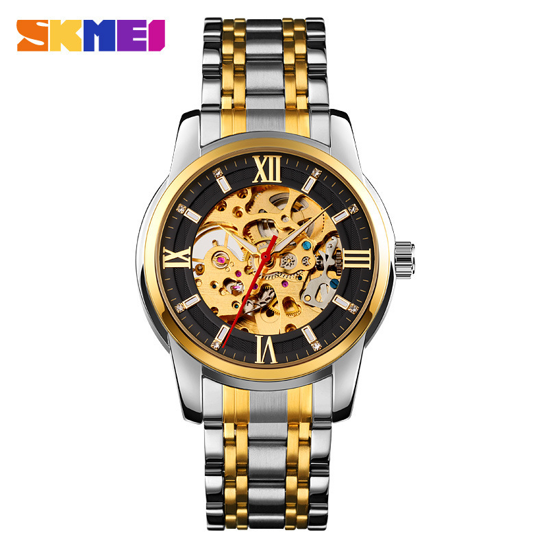 SKMEI-9222-Automatic-Mechanical-Watch-for-Men.jpeg SKMEI 9222 Automatic Watch for Men- Silver Black - Image 1