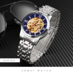 SKMEI 9222 Automatic Watch for Men -  Silver Gold Blue - Image 3