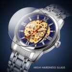 SKMEI 9222 Automatic Watch for Men -  Silver Gold Blue - Image 2