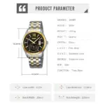 SKMEI 9319 Watch For Men - Silver Yellow Black - Image 3