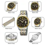 SKMEI 9319 Watch For Men - Silver Yellow Black - Image 4
