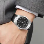 SKMEI 9390 Leather Watch For Men - Full Black Silver - Image 7