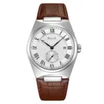 SKMEI 9390 Leather Watch For Men - Silver Black Brown