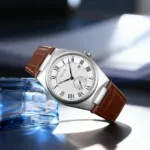 SKMEI 9390 Leather Watch For Men - Silver Black Brown - Image 4