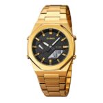 SKMEI 1816 Watch For Men- Golden Black