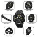 Skmei 2341 Sport Wach For Men - Full Black - Image 2