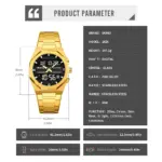 Skmei 2624 Watch  for men- Golden Black - Image 5