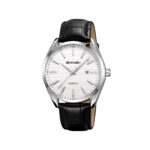 Skmei 2490 Leather Watch For Men - Black White