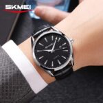 Skmei 2490 Leather Watch For Men - Full Black - Image 2