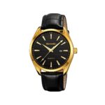 Skmei 2490 Leather Watch For Men - Golden Black