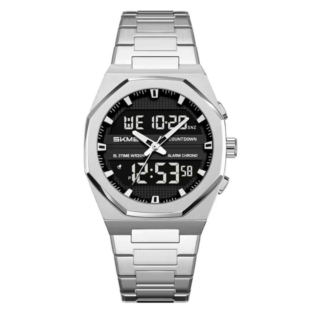 Skmei-2624-watch-for-men-Silver-Black.webp Skmei 2624 Watch for men- Silver Black - Image 1
