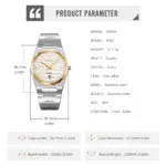 Skmei 9382 Watch For Men - Silver Gold - Image 2