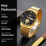 Skmei 9309 Watch For Men - Golden Black Dial - Image 2
