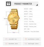 Skmei 9309 Watch For Men - Full Golden - Image 5
