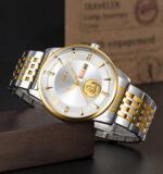 Skmei 9309 Watch For Men - Silver Gold White - Image 2