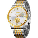 Skmei 9309 Watch For Men - Silver Gold White