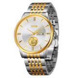 Skmei 9309 Watch For Men - Silver Gold White