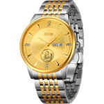 Skmei 9309 Watch For Men - Silver Golden Dial