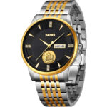SKMEI 9309 Watch for Men - Silver Gold Black