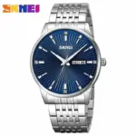 Skmei 9323 Chain Watch For Men - Silver Blue - Image 2
